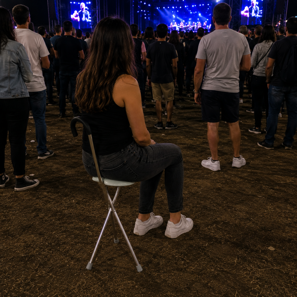 Bastón Con Asiento Plegable Aluminio