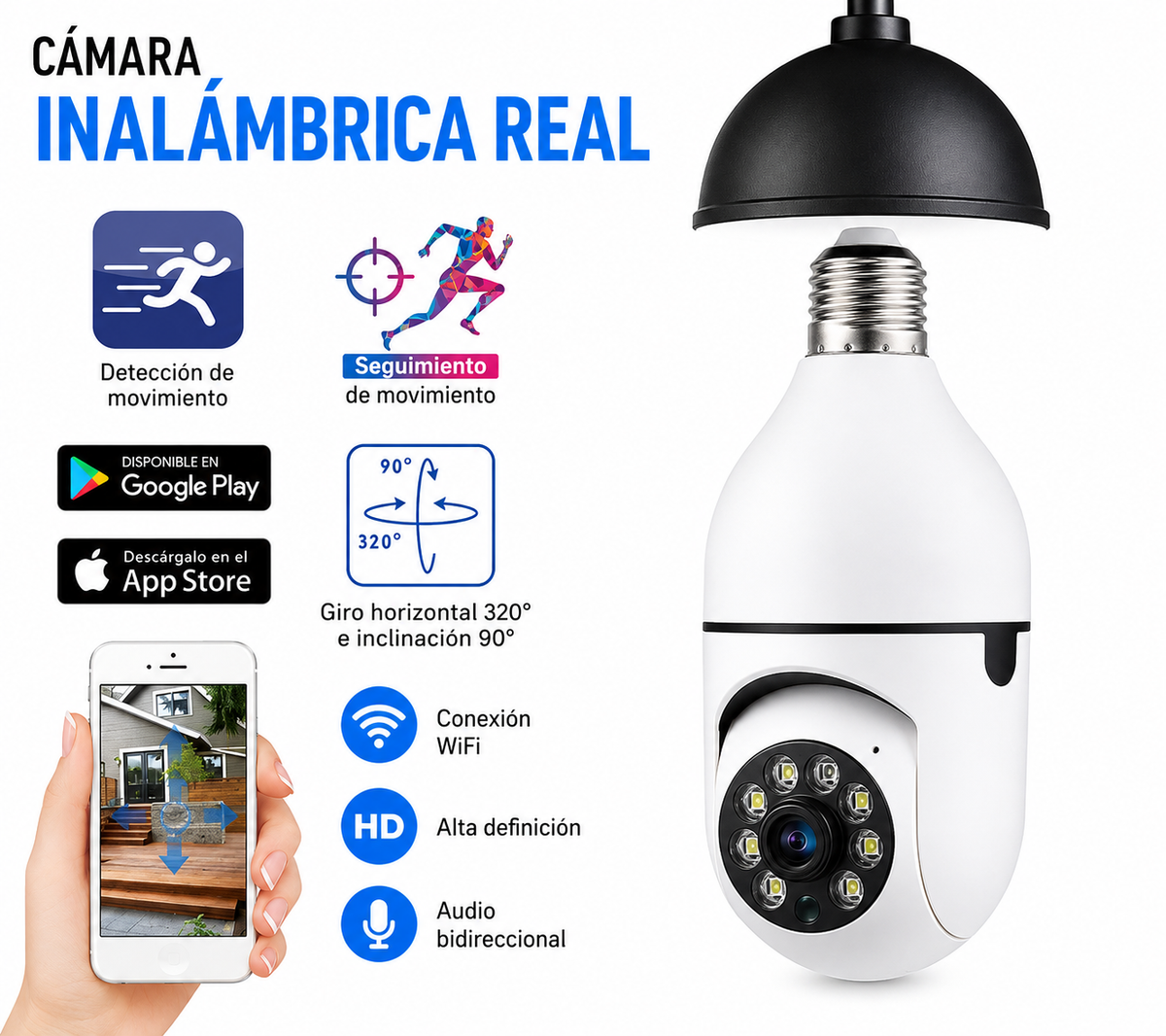 CAMARA FOCO DE SEGURIDAD HD PANORAMICA